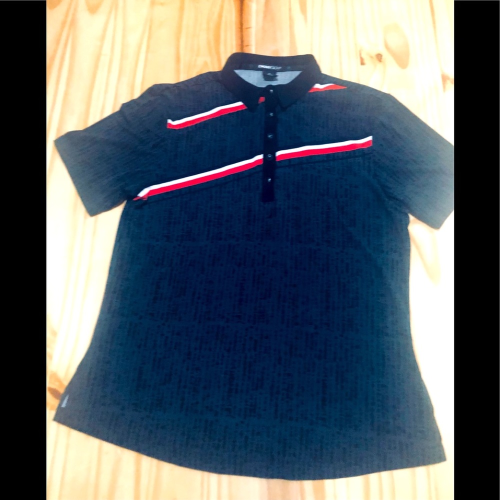 DKNY Women Polo Golf shortsleeved black snap button size M